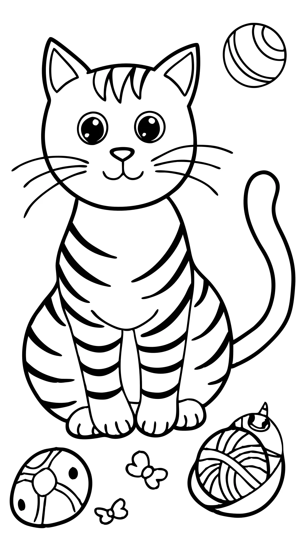 striped cat coloring pages